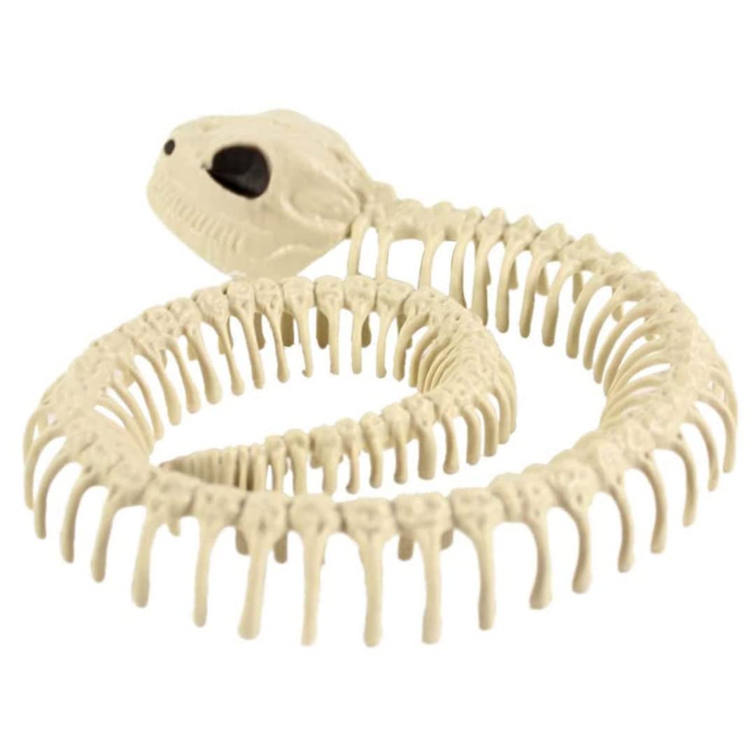 CNAFGBGG Snake Skeleton Decoration, Plastic, Gray, 10in.
