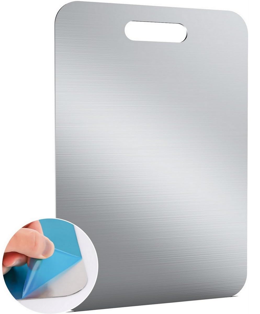 Cutting Board Kitchen Chopping Board: Non Slip Stainless Steel Cutting Block – Heavy Duty Double- Sided Cutting Board Mincing Mat for Home Kitchen Meat Vegetable Fruit Cheese (Large)