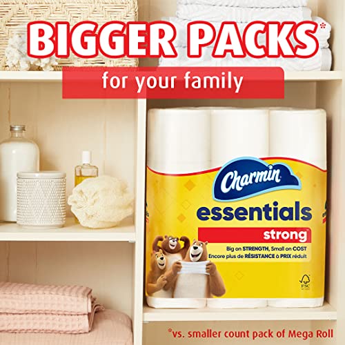 Image of Charmin Essentials Strong Toilet Paper, 9 Mega Rolls = 36 Regular Rolls