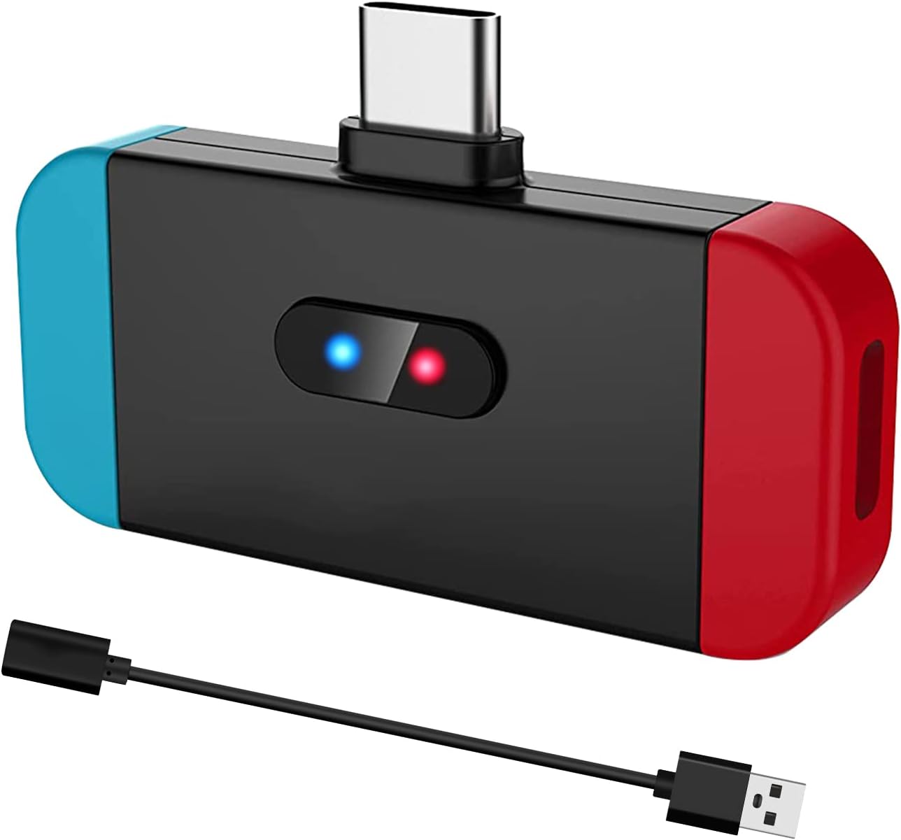 Bluetooth Transmitter Adapter for Desktop or Laptop, Friencity Low Latency Wireless Audio Dongle w/USB C to A Converter for Nintendo Switch PC PS4 Bose Sony Headphones, in-Game Voice Chat &Dual Link