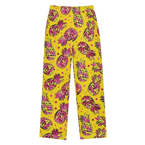 ZZXXB Tropic Pineapples Boys Long Pants Soft Trousers Elastic Waist Kids Lounge Bottoms with Pockets S-XL