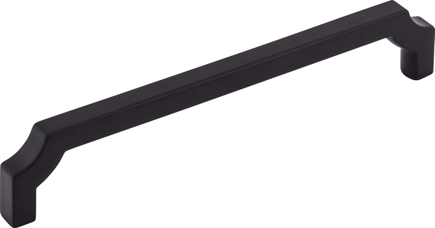 Top Knobs TK3023BLK 6-5/16 in. (160mm) Ellis Collection Davenport Pull, Flat Black