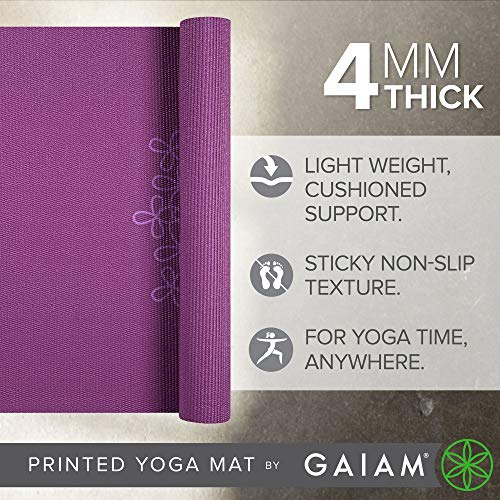 Image of Gaiam Print Yoga Mat, Non Slip Exercise & Fitness Mat for All Types of Yoga, Pilates & Floor Exercises