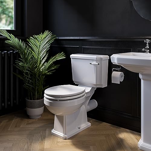Image of Park Royal Traditional Close Coupled Toilet with Wooden Soft Close Seat