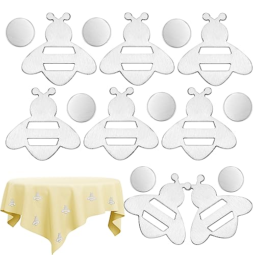 TUZHE 8 Stück Tischdeckenbeschwerer Tischdeckengewichte Draussen Extra Schwer magnetische Tischtuchklammer Edelstahl Tischtuchbeschwerer Gardinen Beschweren (Bienen)