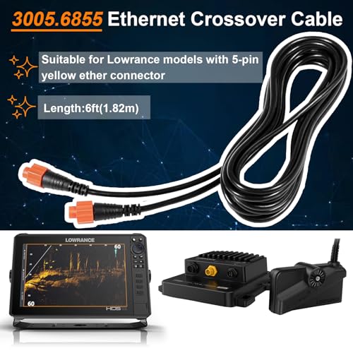 Cable Ethernet para modelos Lowrance con conector amarillo 5 pines 1.82 m miniatura 2