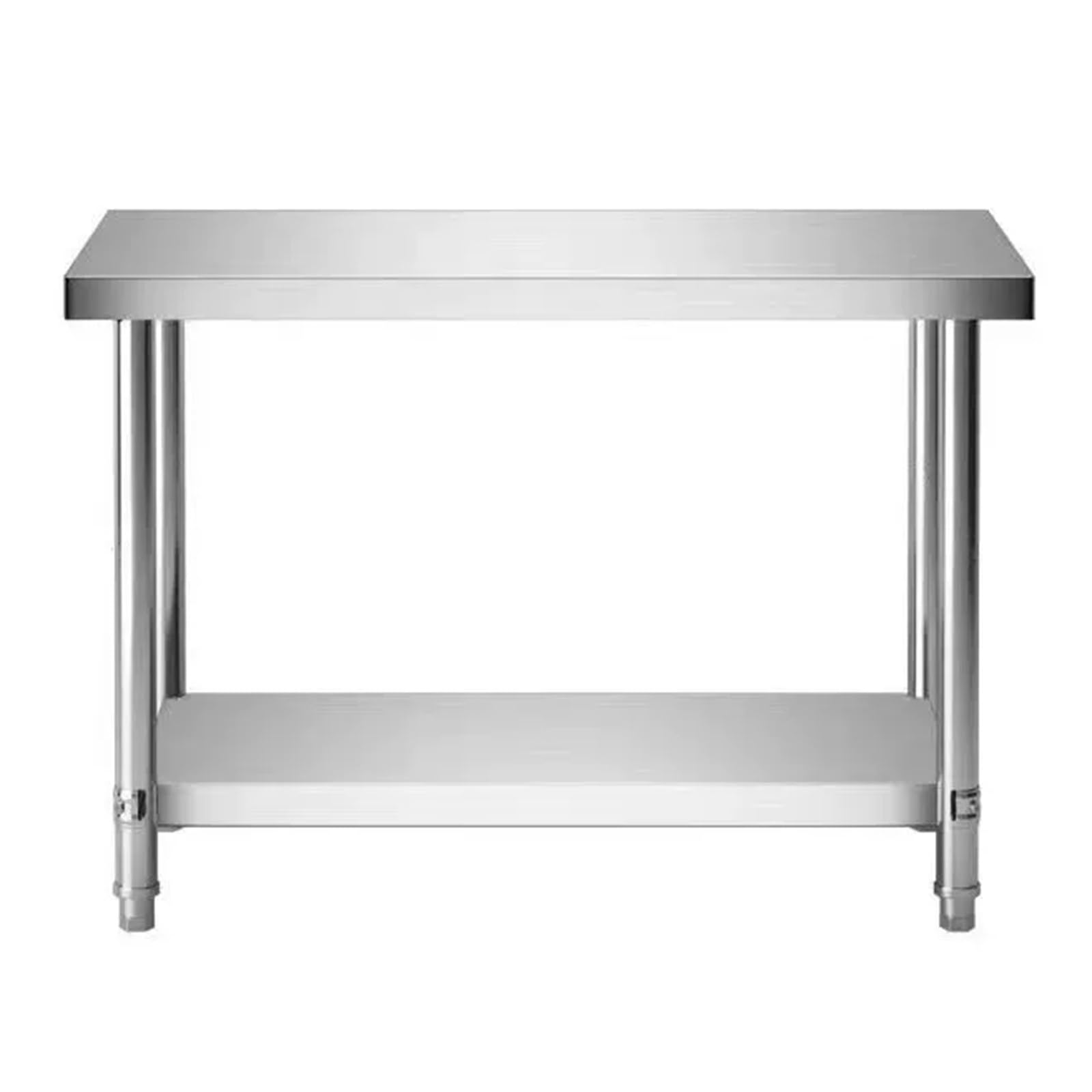 Banco de Trabajo de Acero Inoxidable con Estantes Dobles, Resistente Mesa de Preparación para Cocina Comercial, Mesa de Corte, Mueble de Trabajo, Mesa de Embalaje, Mesa de Metal de Gran Espac