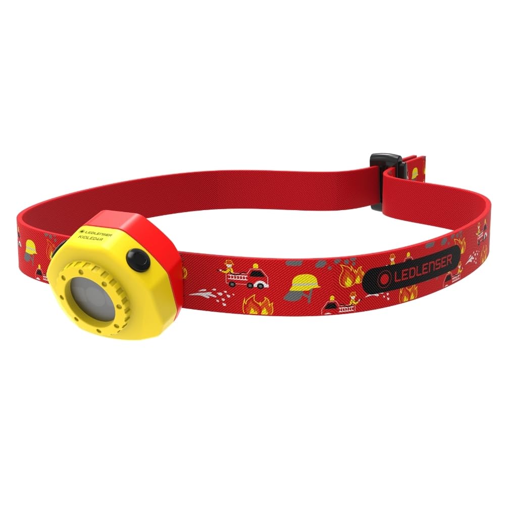 Ledlenser Girls Red Kidled4r Kids Head Torch Rechargeable, 3 Colour Led Headlamp Fireman Lightweight, Auto Shut-Off Feature, Inc Clip For Backpack, Ideal For Reading, Camping, Gift For Children Boys