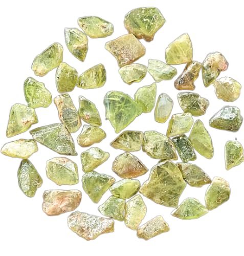 5 Pieces Natural Green Sphene Raw Gemstone/Sphene(Titanite) Rough Gemstone/Wire Wrapping Stone/Healing Crystals/10-20 MM Size/SPN01 By krishiv Exports