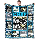 EQNWI Christmas Chef Gifts for Men, Cooking Gifts for Men, Gift for Chefs Man Blanket 60'x50', Gift for Cooking Lovers, Presents for Mens Cooks, Gifts for People Who Like to Cook