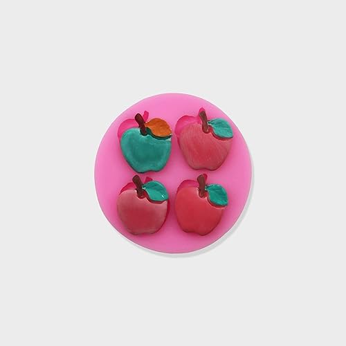 Miniatura 3 de Molde de silicona en forma de manzana, moldes para pasteles de grado alimenticio para fondant, dulces caseros, chocolate, decoración de galletas,