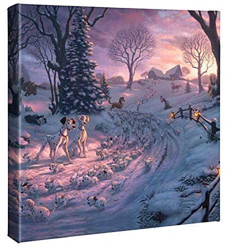 Thomas Kinkade Studios 101 Dalmatians on the Run 14 x 14 Gallery Wrapped Canvas