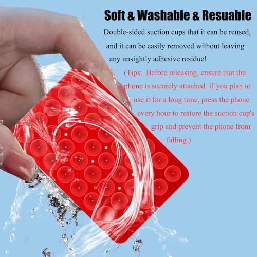 Cevoqin TRANSPARENT Silicone Suction Cup Phone Case Mount Double Sided, Hands-Free Sticky Phone Grip For Selfies And Videos, Thickening| Washable thumb #5