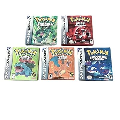 Pokemon GBA NTSC Cartridge Bundle Emerald, Ruby, Morocco