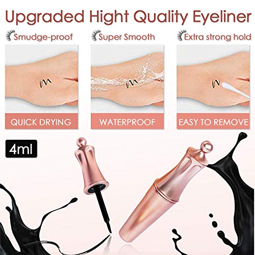 [2 Pairs]3D Magnetic Eyelashes, Reusable Fake Eyelashes,Magnetic Eyeliner Kit with Applicator and Tweezers Eyelashes Extensions - Thumbnail 5
