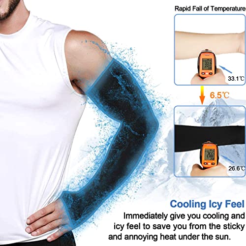 Image of TriLok Cooling Arm Sleeves with Thumb Hole for UV Protection - Unisex Outdoor Sports Arm Cover