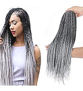 Crochet Braids Hair Medium Box Braid Crochet Twist Hair 18 Inch 7 Packs Crochet Box Braids Hair P...