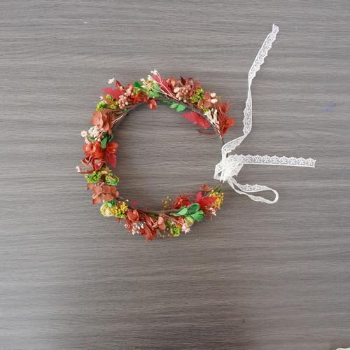 Corona de flores secas para boda miniatura 1