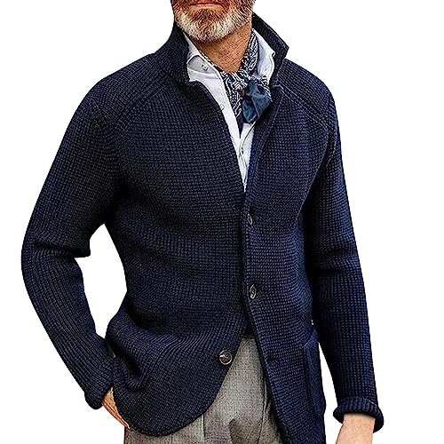 Mens Sweater Blazer Knitted Cardigan Sweater Sport...