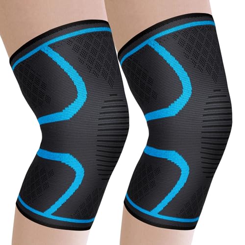 Molsdon Rodillera para mujeres/hombres, paquete de 2, rodillera de compresión para artritis, dolor de rodilla, desgarro de menisco, ACL, MCL, alivio del dolor en las articulaciones, correr, deportes,