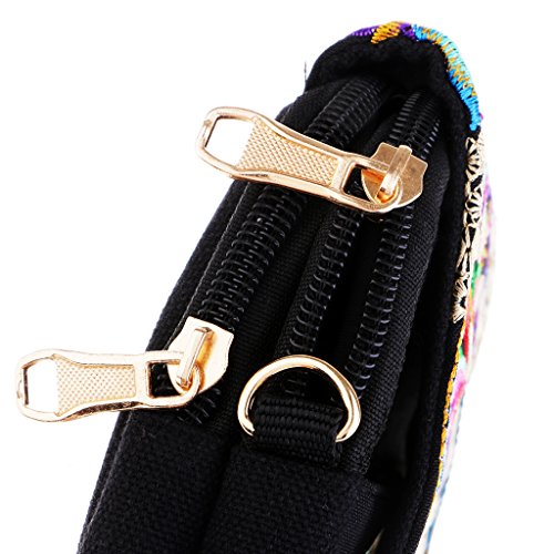 Homyl Bolsa de ombro feminina vintage Boho, bordada, 20 x 14 cm #1