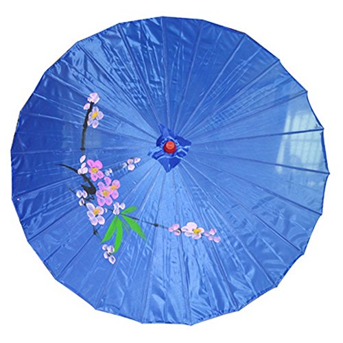 JapanBargain 3198, Asian Parasol Chinese Japanese Nylon Umbrella Parasol for Photography Cosplay Costumes Wedding Party Home Decoration Adult Size, 32 inch, Dark Blue