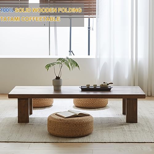 Meuble d'appoint assis sur le sol style japonais et table basse vintage rectangulaire - 4