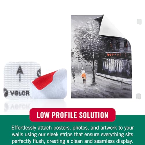 Image of VELCRO Brand Damage Free Poster Hanging Strips | Removable Decorate Without Damaging Your Walls | Hang Photos, Lightweight Frames, Create Wall Collages | Squares, 8 Sets