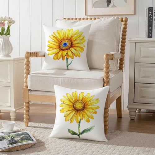 Housse coussin 80x80cm en velours jaune imperméable chic - 4