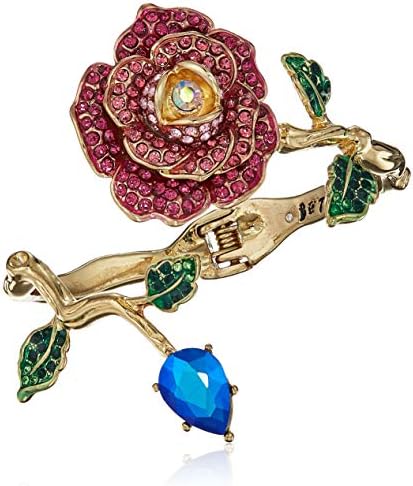 Betsey Johnson Rose Hinged Bangle Bracelet