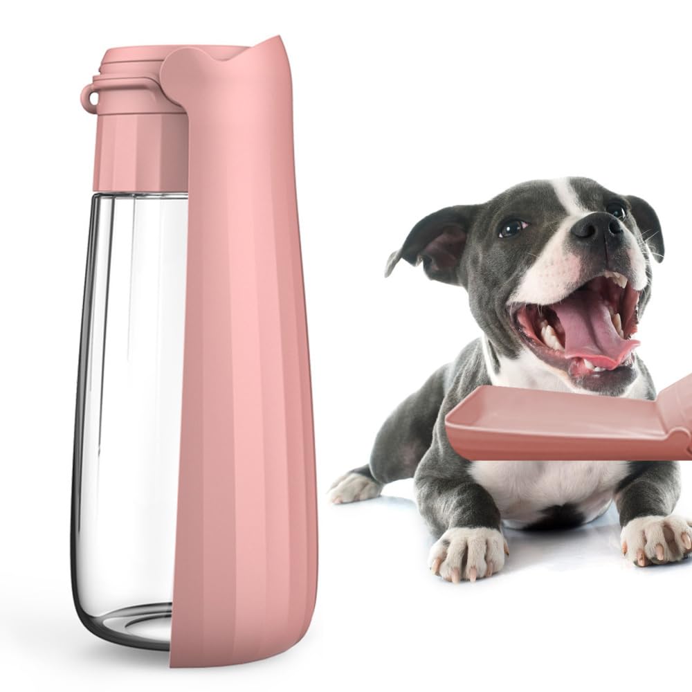 Dog Water Bottle,550ml Foldable Puppy Travel Water Mug, Leak-Proof Travel Puppy Water Bowl for Small Medium Large Dog Cat Pet