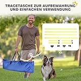 PawHut Agility Set Hunde 4-teiliges höhenverstellbar Agility-Ausrüstung Sprungstangen-Set Steckhürdenset mit 4 Hürden Tragetasche Koordinationstraining Sprungstangen-Set für Spiele Training