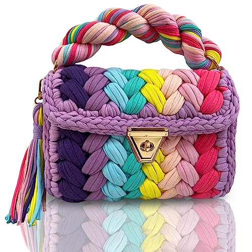 Image of Evening Clutch Bag for Women, Handmade Crochet Wedding Party Purse, Small Flap Formal Crossbody Handbag Evening Clutch