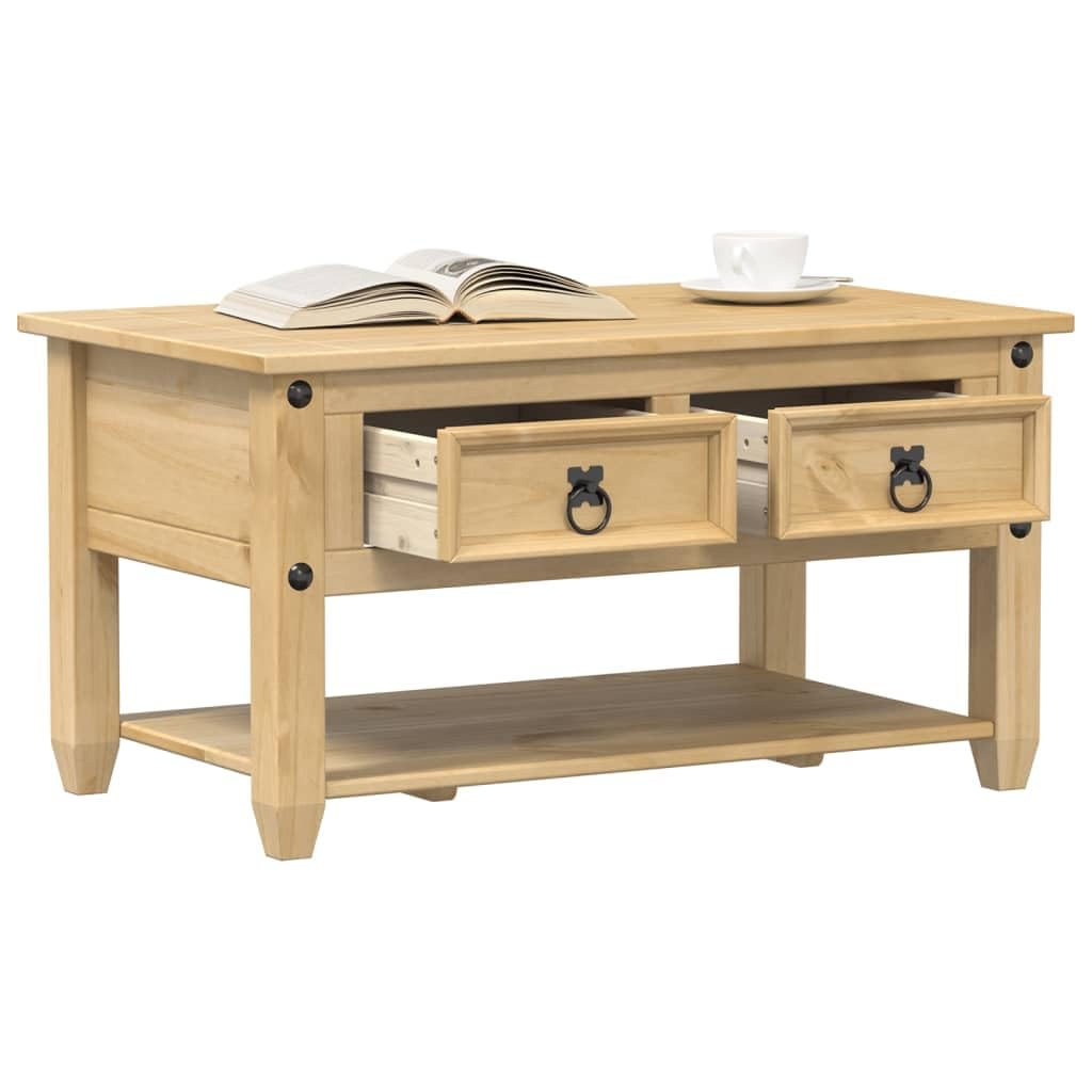 vidaXL Stolik kawowy z szufladami Corona, 85x50x45 cm, drewno sosnowe