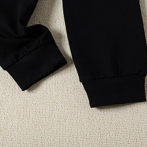 Toddler Boys Pullover Long Sleeve Letter Print Sweatshirt And Solid Color Shorts For Boys Fall Designer Kids3