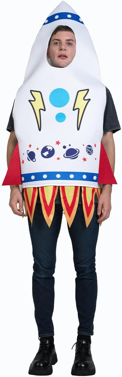 DSplay Unisex Adult Rocket Costume Funny Rocketship Spaceship Party Costumes - Image 6