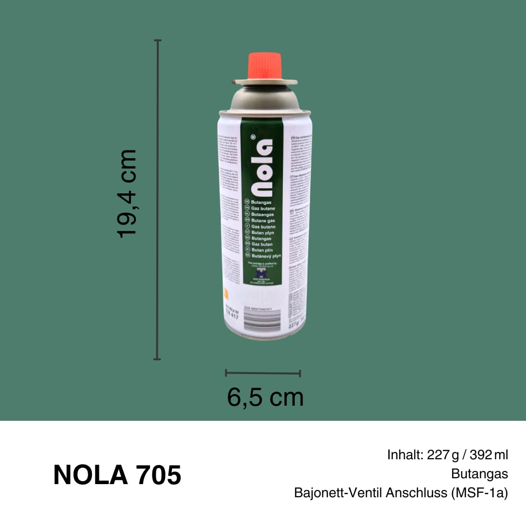NOLA 2 x 300 ml universeel aanstekergas voor aanstekers en flambeerbranders, butaangas om te vullen, premium aanstekergas, navulgas, butaangas, optimaal voor alle aanstekermodellen 703 (2
