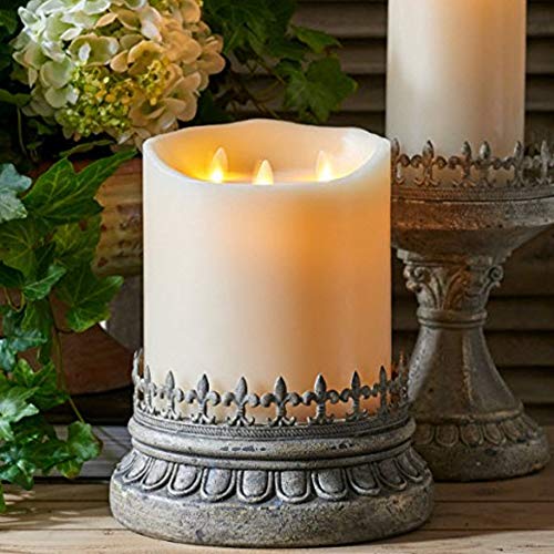 Large Liown Flameless Candle Triflame, 3 Wick, Unscented Moving Flame