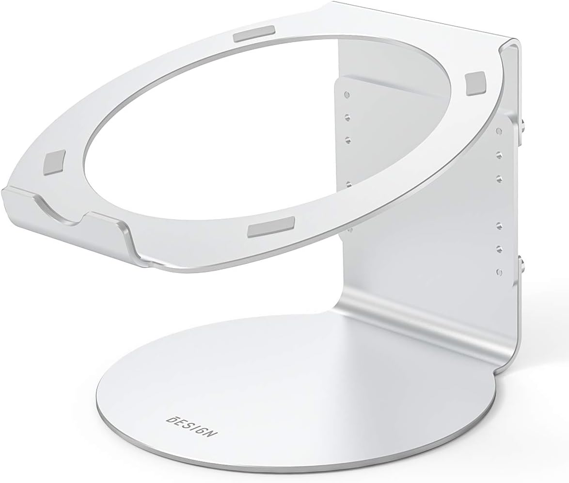 BESIGN LS08 Aluminum Laptop Stand, Ergonomic Adjustable Notebook Stand, Riser Holder Computer Stand Compatible with Air, Pro, Dell, HP, Lenovo More 10-15.6" Laptops, Silver
