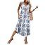 Blue Damask Print