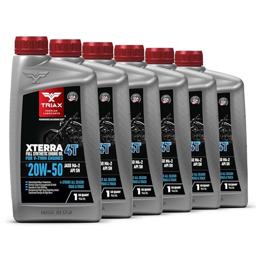 Image of TRIAX XTerra 4T 20W-50 V-TWIN Full Synthetic Engine Oil | Exceeds JASO MA2 & API SL /SM /SN | True All Season (6 Quart Pack)