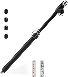 Dual Head Tire Pressure Gauge, Heavy Duty Extended Tube Pen Air Gauges Range 10-150PSI 1-10Bar, Straight-On Foot Pressure Checker for Car Semi Truck RV Van Motorcycle Tires