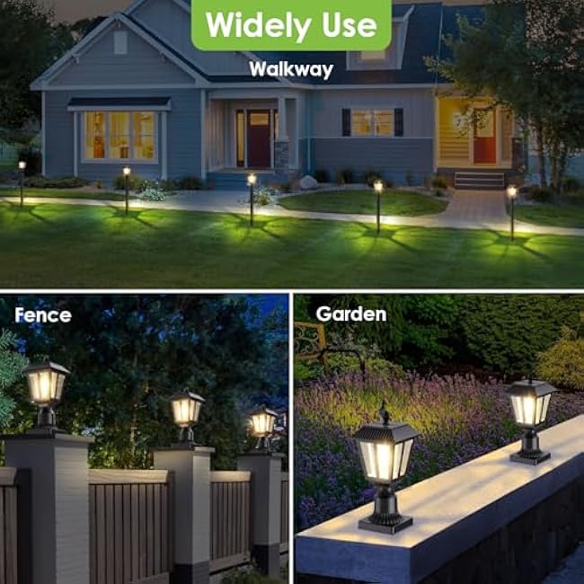 Greluna Solar Post Lights With Pier Mount Base Warm White