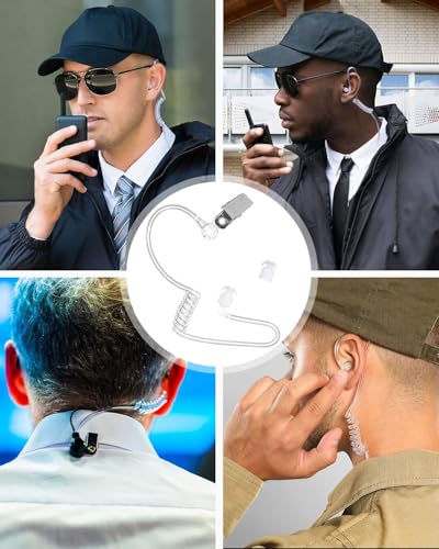 BARRU 2Pcs Ohrhörer Schallschlauch,Ersatz Schallschlauch,Schallschlauch Funkgerät,Transparenter Ersatzschlauch für Walkie Talkie Funkgeräte mit Halteclip,Kopfhörer Zwei Wege Radio Ersatzschlauch