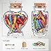 Honeymoon Sand Keepsake Jar 2025, 20 Pack Heart Shaped Spell Jars Coloured Paper Scrolls, DIY Gift for Valentine's Day, Small Glass Jars with Cork Lid for Baby Shower, Wedding Favor
