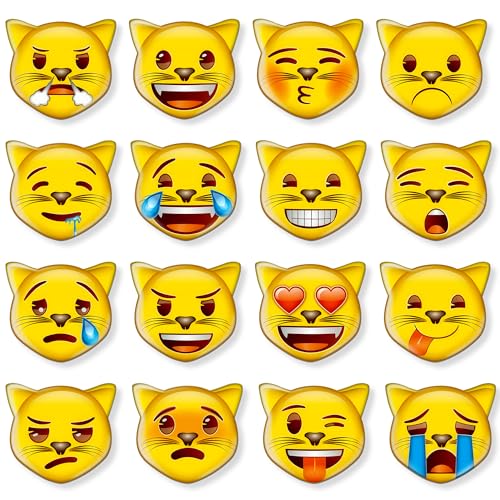 Imanes decorativos gato emoji set 16 piezas
