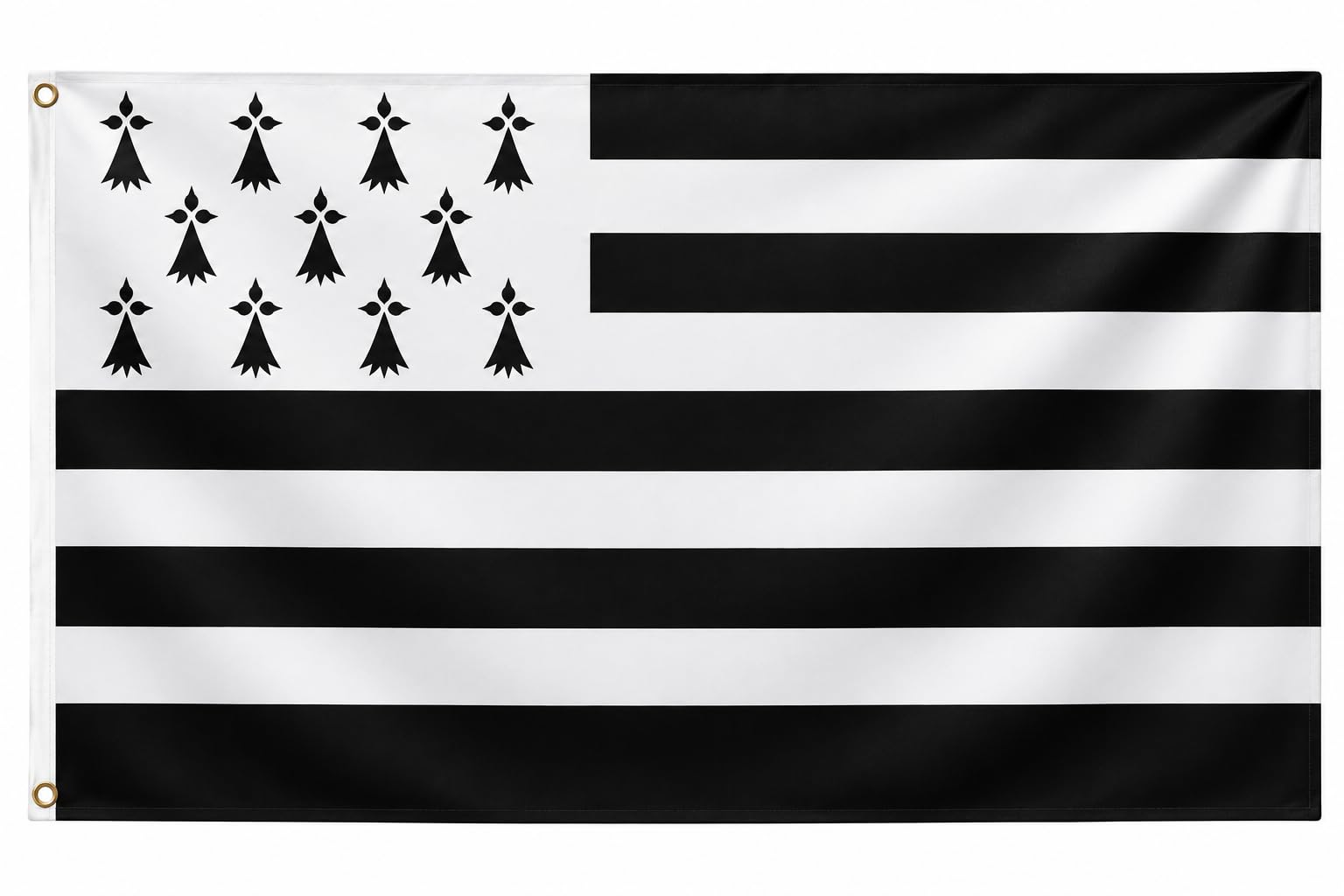 Noovaa National Flag, Weather Resistant, Reinforced Brass Eyelets, High Quality Polyester, Strong Double Stitching, Bright Colours (1, Brittany, 90x150cm)