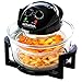 Price comparison product image Schallen 17L 2 in 1 Deluxe Black & Glass Air Fryer Deep Fat Free Frying Healthy Halogen Cooker + Accessories Included