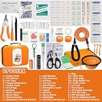 Pet First Aid Kit pour chiens - Kit d'urgence pour animaux de compagnie pour le camping Randonnées Chasse et sports (Orange)