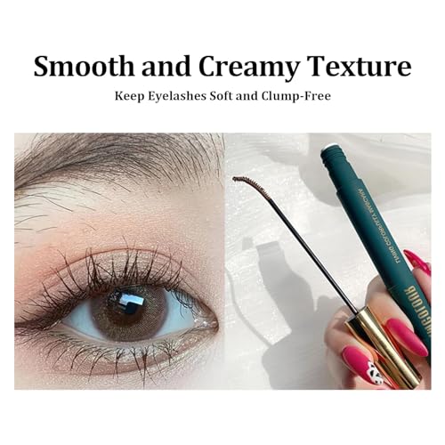 Brown Mascara Waterproof, Ultra Fine Brown Mascara for Fine Short and Sensitive Eyelash, Brown Mascara for Young and Older Women Volume and Length Eyelash Make-Up with Soft Mascara Brush - Image 6
